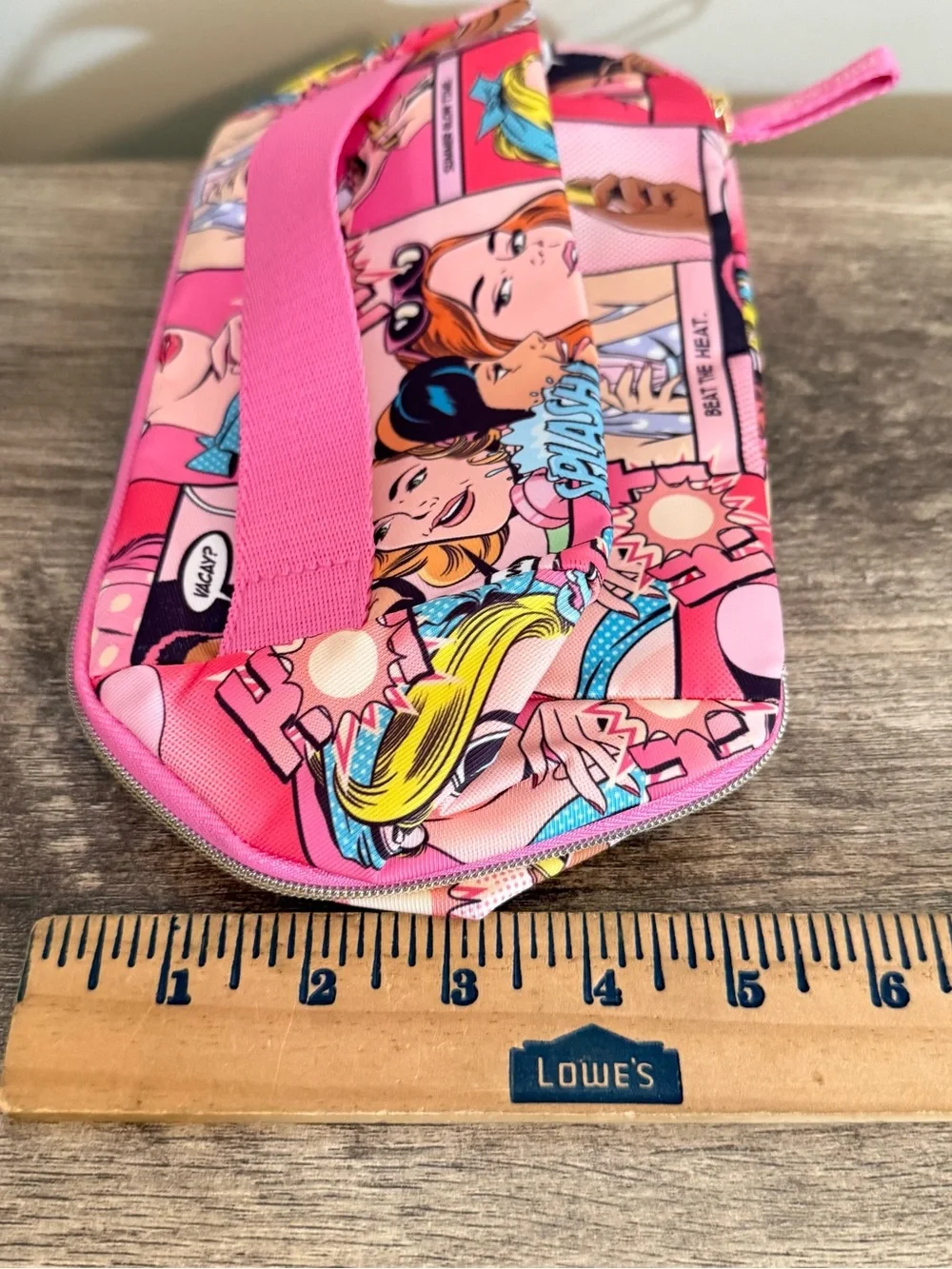 Estée Lauder exclusive Travel Cosmetics Makeup Bag Pink Comic Book Design